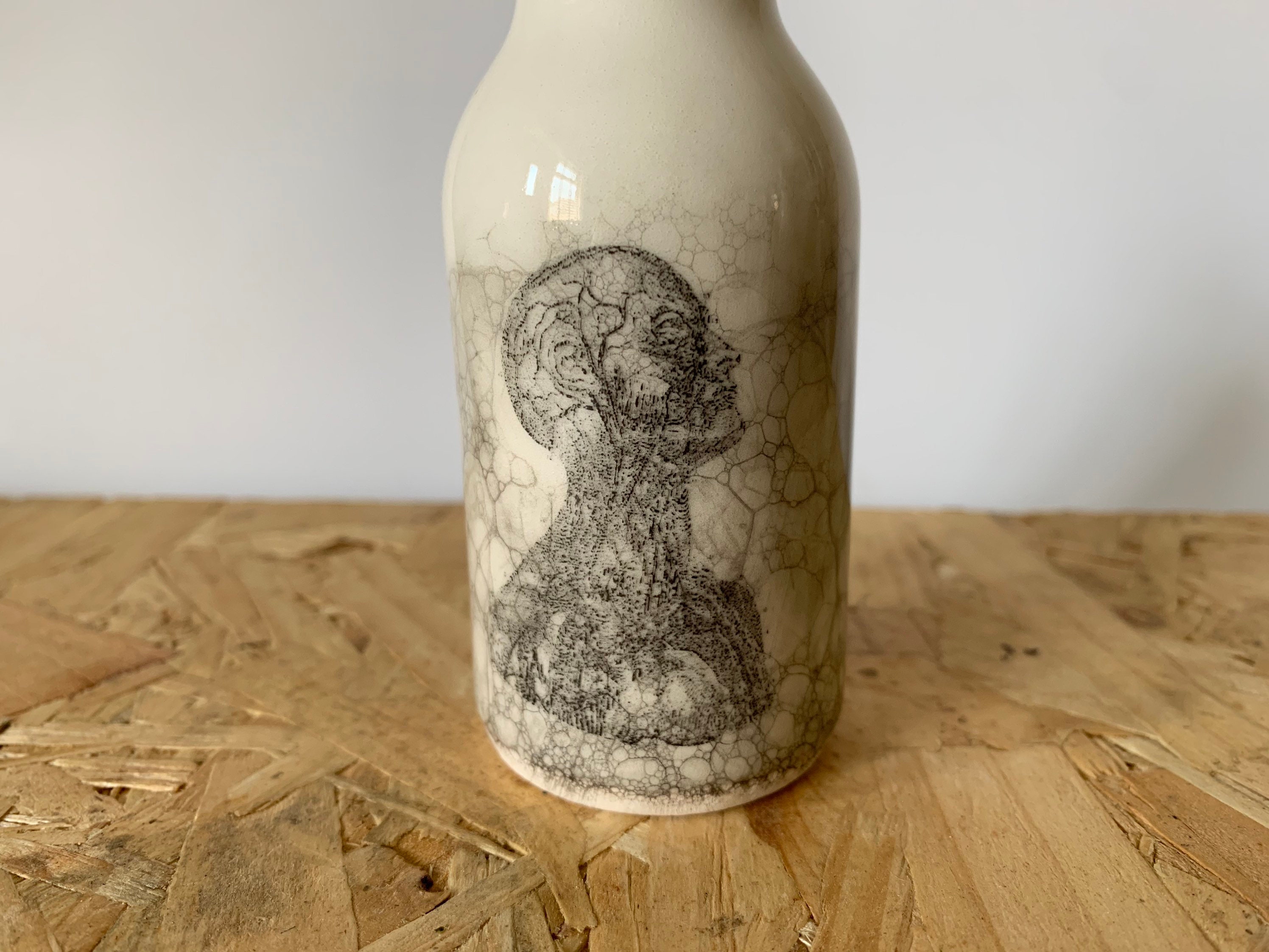 Ceramic bottle vintage style bottle home decor vase human Etsy