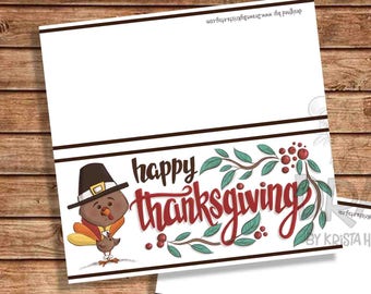 Happy Thanksgiving Bag Topper PLUS PYO Version, Printable, Fall, Thanksgiving Bag Topper, Instant download