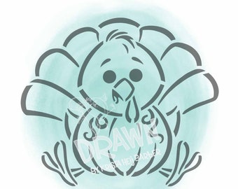PYO Cookie Stencil Turkey Pumpkin Cookie PYO Fall Stencil Cookies Thanksgiving PYO Stencil File Painting Your own cookie Kids Teacher Gift