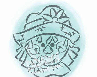 PYO Cookie Stencil Fall Scarecrow Head Cookie PYO Fall Stencil Cookies Thanksgiving Paint Stencil File Painting cookie  Kids Teacher Gift