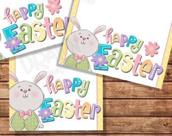 Happy Easter Printable Bag Topper Set, (3"/4"/5" wide) Includes PYO Version-