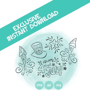 Happy 4th of Juli Schablone Pack, Firecrackers- PYO Digital File- Instant Download- *Persönliche Nutzung nur NICHT für kommerzielle Nutzung ab 2020*-