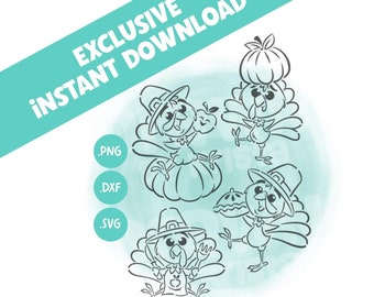 PYO Cookie Stencil Thanksgiving Turkey Set of PYO Stencil Files Turkey PYO Stencil File pyo Kids Teacher Gift thanksgiving Cookie