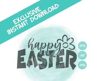 Happy Easter Font Stencil- Easter PYO Digital File- Instant Download- "Happy Easter Flower Font"