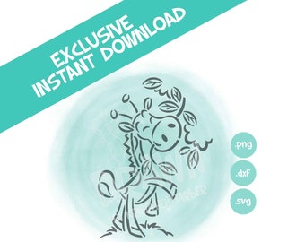 Giraffe Safari Animals- Stencil, PYO, SVG, PNG Files, Instant Download