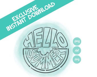 Hello Summer, Watermelon, PYO Digital File, Summer Stencil, Kids gifts, Cookie PYO, Instant Download, Personal Use only