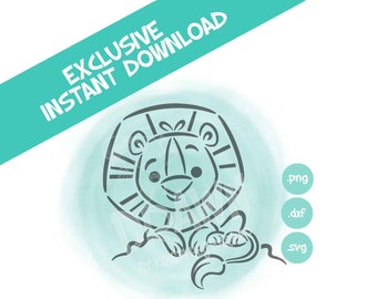 Lion Safari Animals- Stencil, PYO, SVG, PNG Files, Instant Download