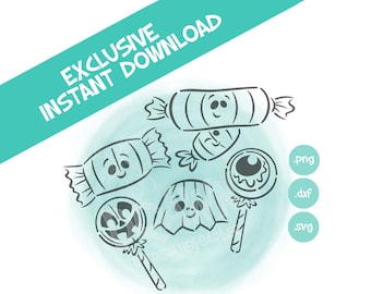 Halloween Candy Stencil Set- PYO Digital File- INSTANT Download