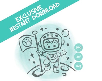 Astronaut Space- Stencil, PYO, SVG, PNG Files, Instant Download
