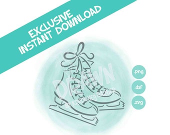 Ice Skates- PYO Stencil- Digital File- INSTANT DOWNLOAD
