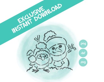 Winter Birdy and Snowman- PYO Stencil- Digital File- INSTANT DOWNLOAD