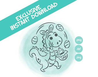Easter Bunny Dino Stencil- Easter PYO Digital File- Instant Download- "Easter Dino"
