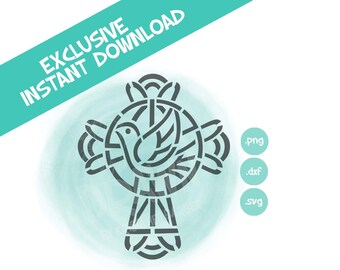 Stained Glass Cross, Easter PYO Digital File- Instant Download