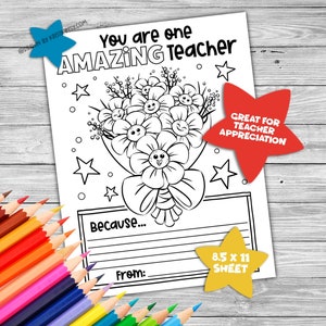 IMPRIMÍVEL - Apreciação do professor - Obrigado - Página para colorir - Presente do professor - Você é um professor incrível!