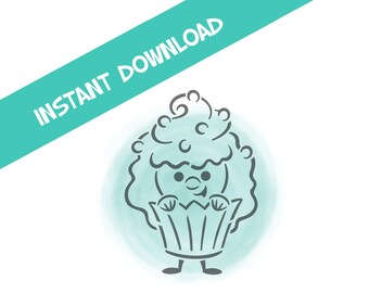 Halloween Kid in Cupcake Costume- PYO Digital File- Instant Download- *Personal Use only NOT for Commercial Use as of 2020*-