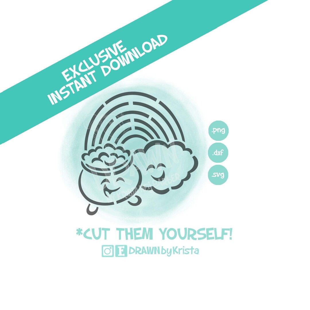 Pot of Gold Rainbow- PYO Digital File- Instant Download- *personal Use ...