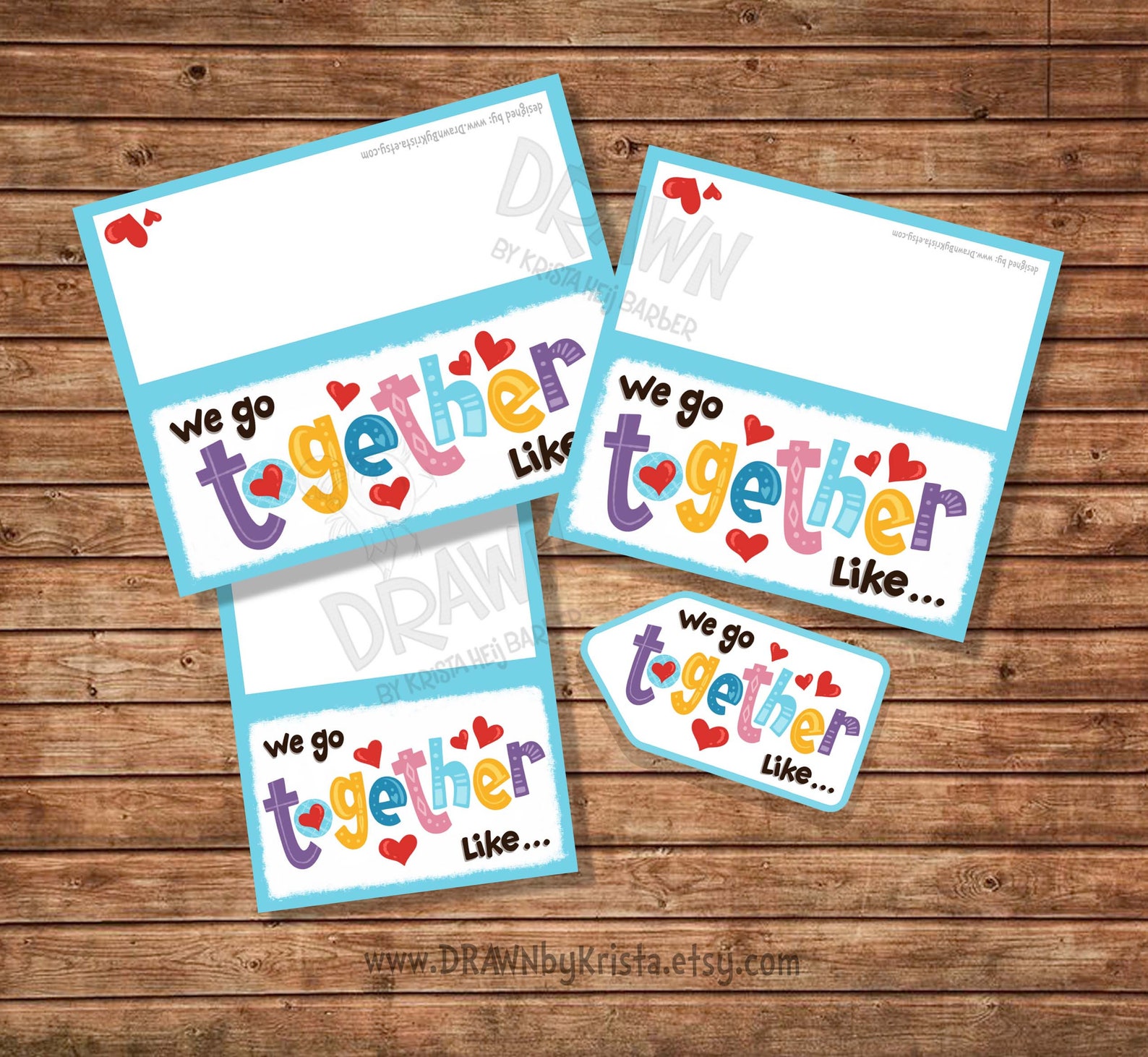 We Go Together Like... Printable Bag Topper Set | Etsy