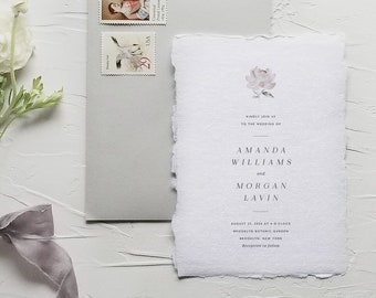 Printable Minimalist Wedding Invitation Template Simple Romantic Flower DIY Digital Editable Instant Download PDF Invites Amanda Templett