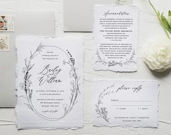 Printable Minimalist Calligraphy Wedding Invitation Template Suite DIY Digital Download Editable Invites Set 3pcs PDF Simple Bailey Templett