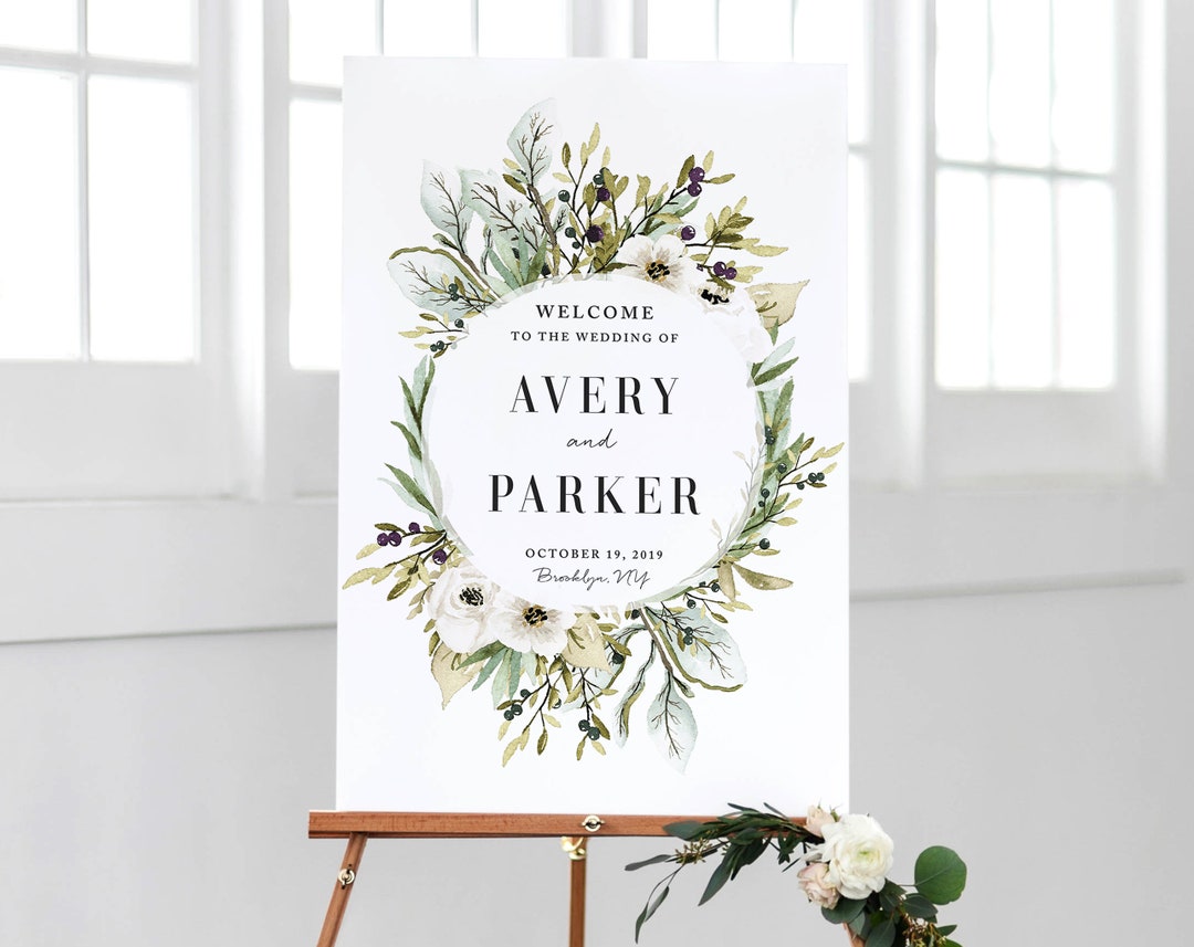 Rustic Wedding Welcome Sign Template, Printable Signage, Instant ...
