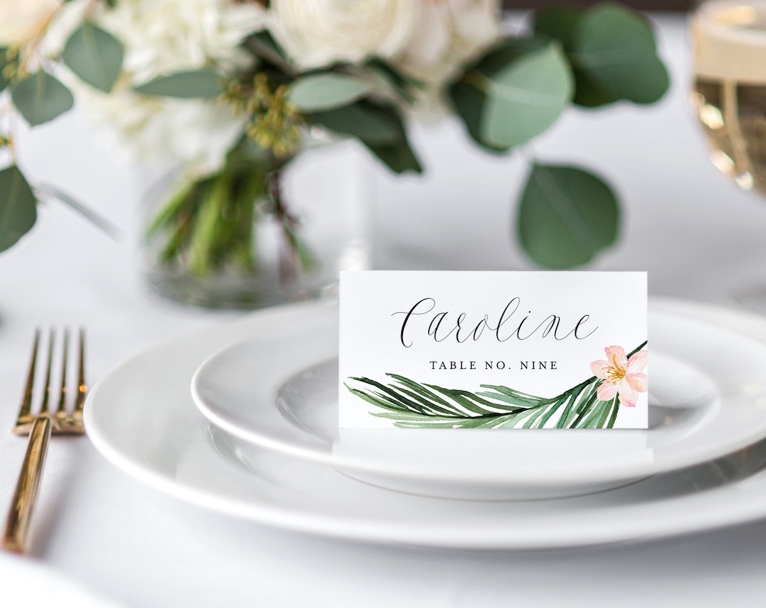 Beach Wedding Name Table Cards Free Printable