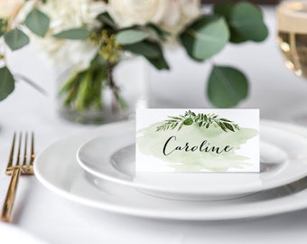 Place Card Template, Printable Wedding Place cards, Instant Download Name Card, DIY Editable Table Card PDF, Woodland Greenery, Ivy Templett