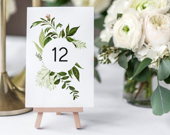 Table Numbers Template, Printable Wedding Table Numbers, Instant Download Decorations, DIY Editable PDF, Woodland Greenery, Ivy Templett