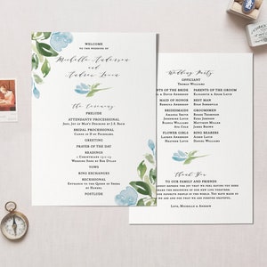 Printable Wedding Program Template, Instant Download Order of Service ...