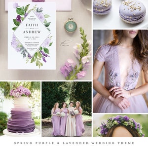 Purple Floral Wedding Invitation Template Printable Lavender Watercolor Greenery Instant Download Editable Digital Invites Faith Templett image 3