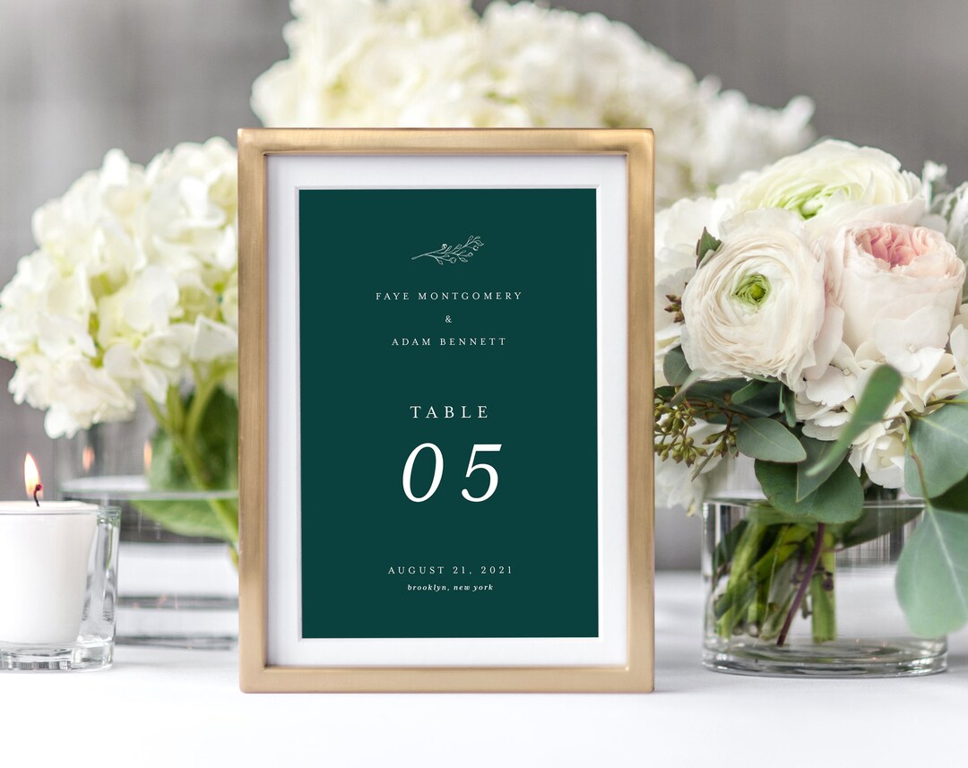 Classic Table Signs Printable Simple Fine Art Wedding Table - Etsy