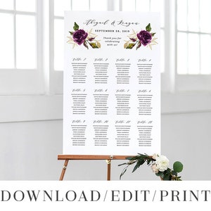 Purple Wedding Invitation Template Bundle Printable Instant Download ...
