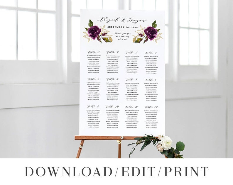 Purple Wedding Invitation Template Bundle Printable Instant - Etsy