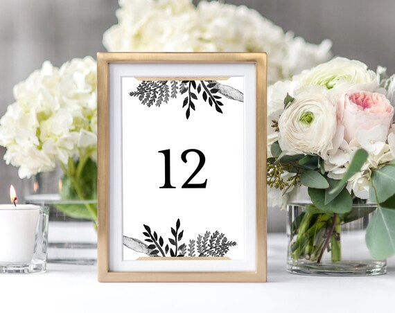 Table Numbers Template Printable Wedding Table Numbers | Etsy