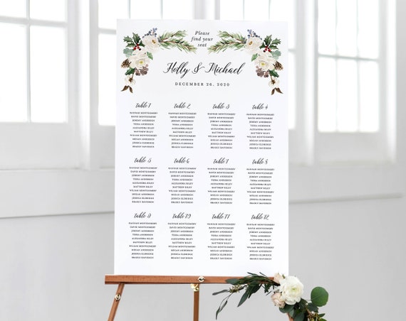 Winter Wedding Seating Chart