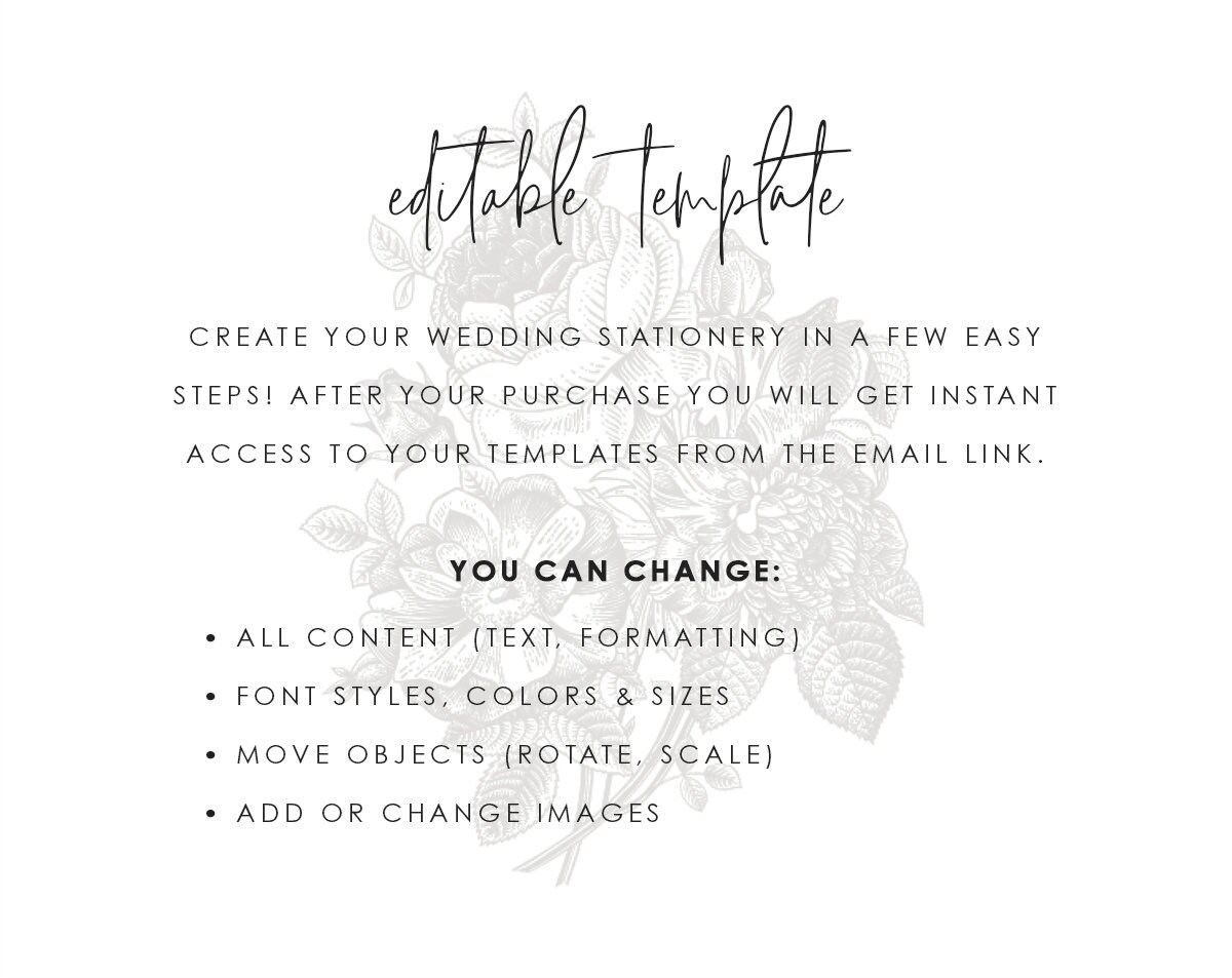 Wedding Thank You Card Template Printable Thank You Note - Etsy