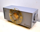 Tunis Grey 1956 Emerson 826 Tube AM Clock Radio Totally Restored