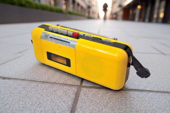 Cab Yellow 80s Street Beat Model CT-72 AM FM Cassette Mini Boombox