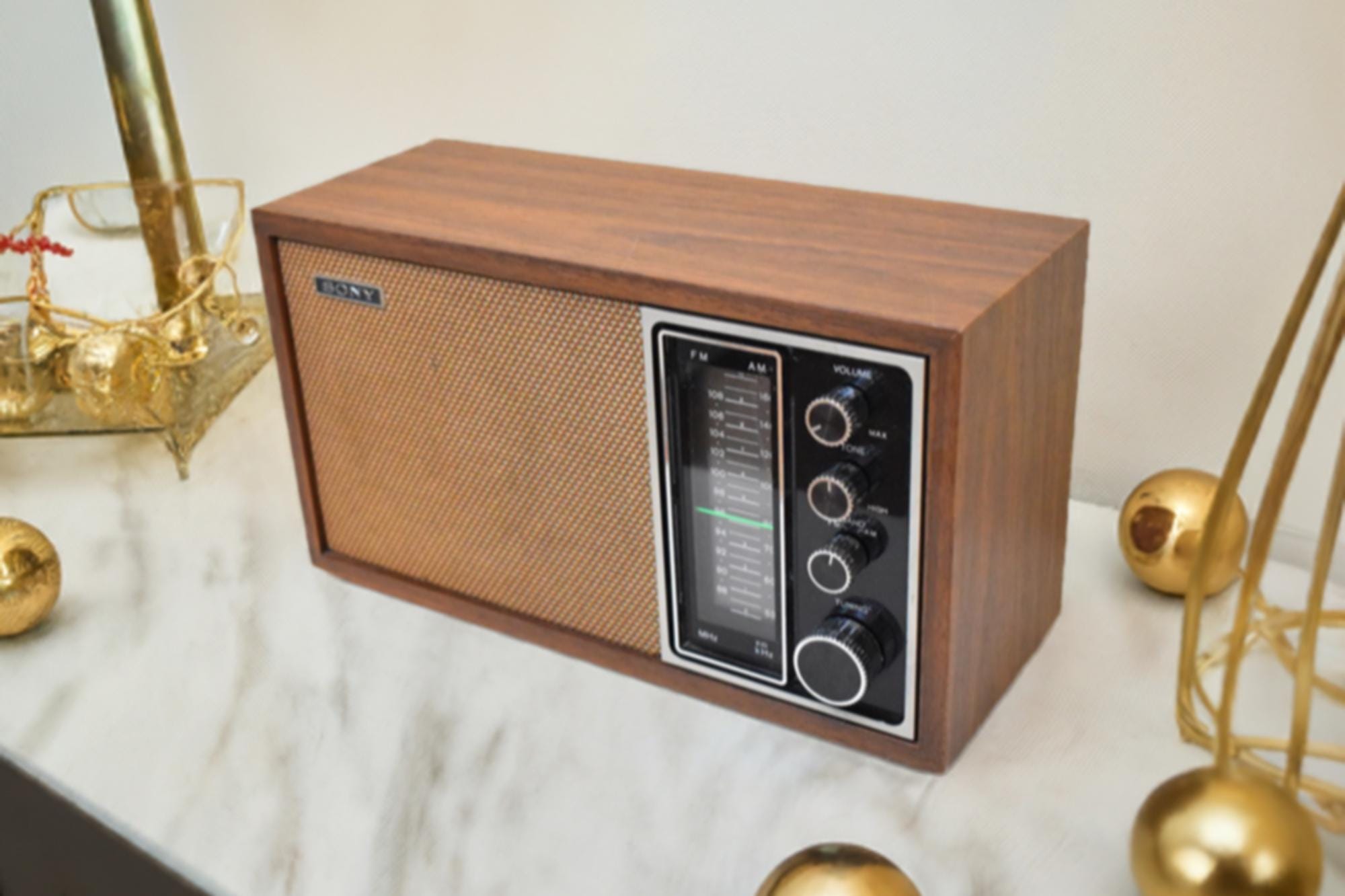 Bluetooth Ready To Go - 1975-1977 Sony Model TFM-9440W AM/FM Solid State Transistor Radio Sounds Fantastic! Sony Only!