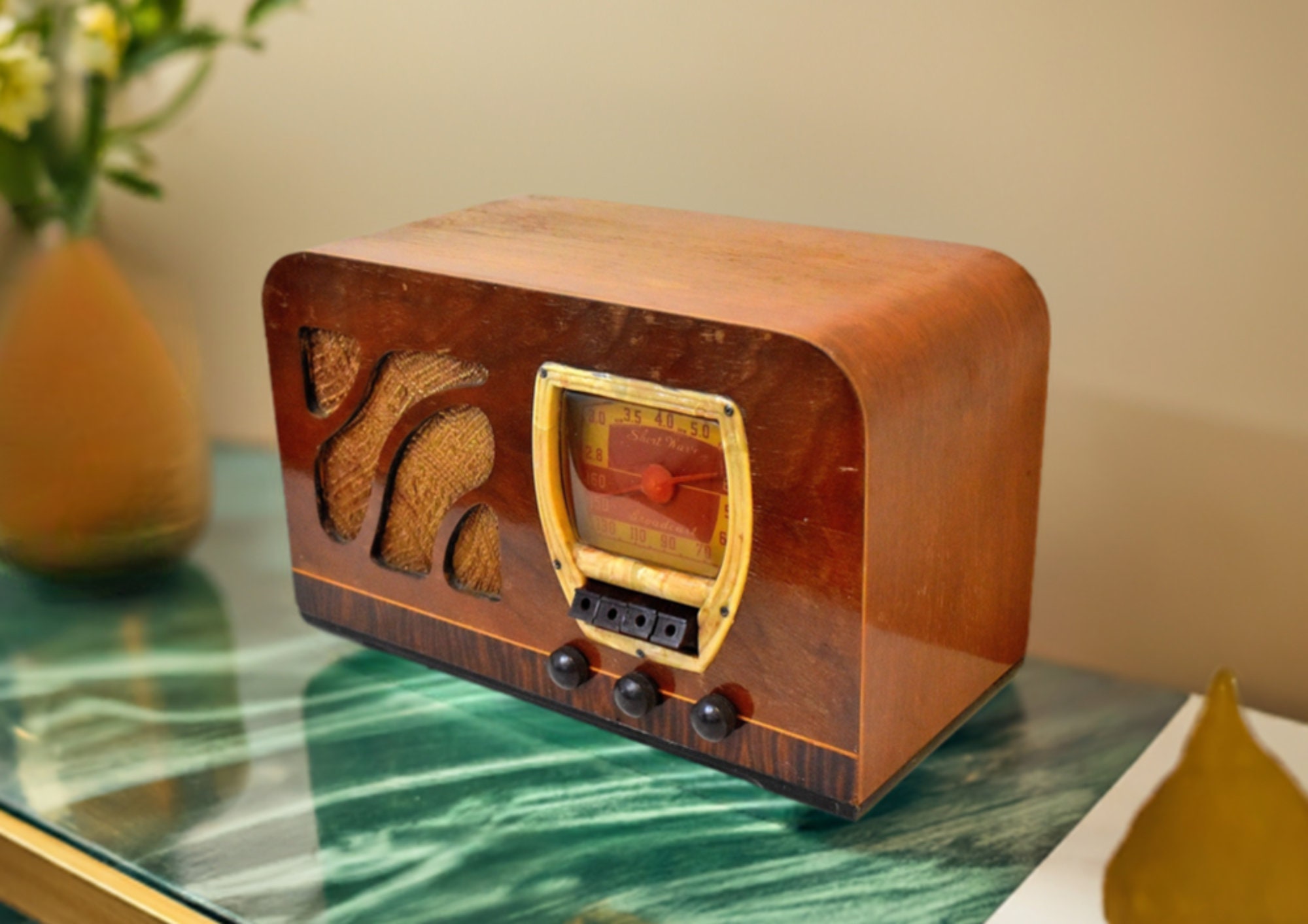 レトロ ブロカント ラジオ Vintage wood radio - Etsy 日本