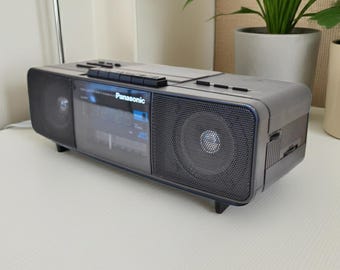 Tech Black 1980s Panasonic Model RX-250 AM FM Digital Alarm Clock Radio! Excellent Condition! Sounds Great!