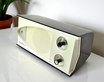 Bluetooth Ready To Go - Black White 1960 Truetone Model 2172 Vacuum Tube Radio Sound and Looks Great!