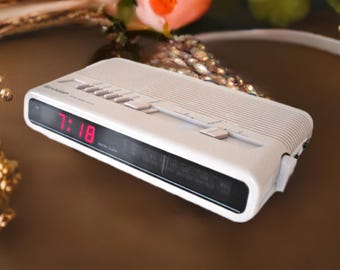 1987 Sharp Digital Alarm Clock Radio: Mauve Puce Finish - Etsy