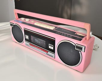 マドンナピンク 80年代 パナソニック モデル RTX-FM15 AM/FM カセット ミニブームボックス ラジオ！ 音質良好、状態良好！ レアカラー！