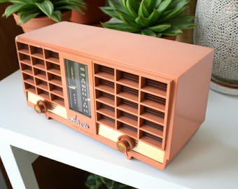 Bluetooth Ready To Go - Pumpkin Spice 1956-1957 Arvin Model 3561 Vacuum Tube Radio Dual Speaker Sound and Looks Great!
