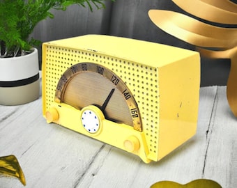 ヴィンテージ 1953年製 ファイアストン ベークライト真空管ラジオ - メレンゲイエロー AMラジオ