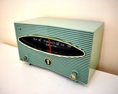 Spruce Green 1956 Zenith Model A615F Vacuum Tube AM Radio Sounds Great Rare and Unique Mid Century