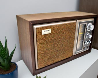 Bluetooth Ready To Go - 1975-1977 Sony Model ICF-9550W AM/FM Solid State Transistor Radio Sounds Fantastic! Sony Only!
