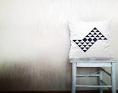 Chevron pillow geometric decorative throw pillow navy triangle pillow arrow pillow throw Christmas pillows minimal decor 20x20 inches pillow