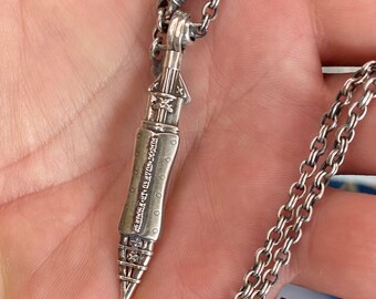 Spear of destiny in sterling silver with ancient antique finish