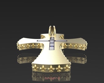 The cross 14 k gold and sapphire Sal Knight original